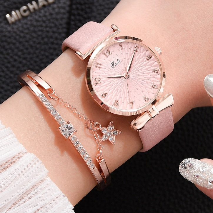 Luxury Women Bracelet Quartz Watches For Women Ladies Sports Dress Pink Dial Wrist Watch Clock Relogio Feminino