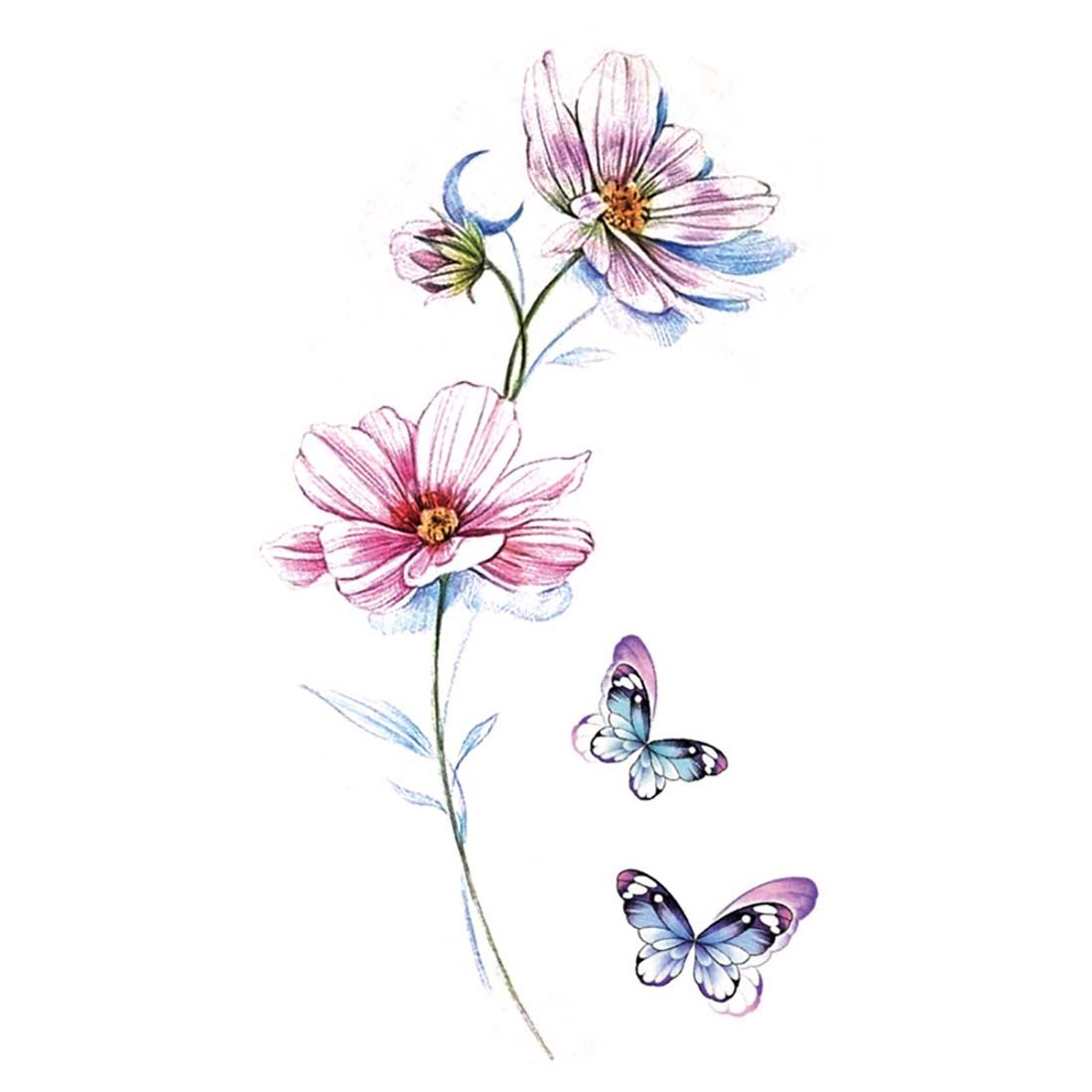 3D Water Transfer Sticker Body Tattoo Sticker Waterproof Temporary Decal Leg Body Art Tattoo Flower Removable Cover Scar