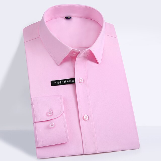 Men's Regular-fit Long Sleeve Stretch Easy Care Shirt Formal Business Office/Working Wear