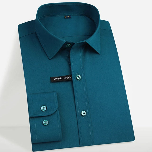 Men's Regular-fit Long Sleeve Stretch Easy Care Shirt Formal Business Office/Working Wear