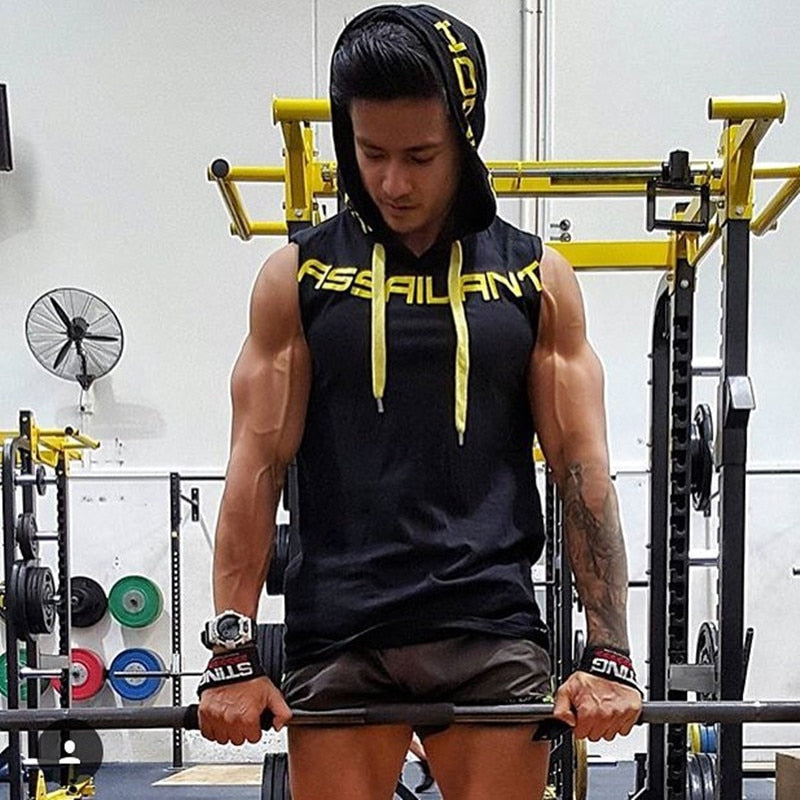 Trendy Fitness Clothes for Casual Comfort Mens Cotton Hoodie fitness bodybuilding tank top men Trend Tees Shirt Casual vest
