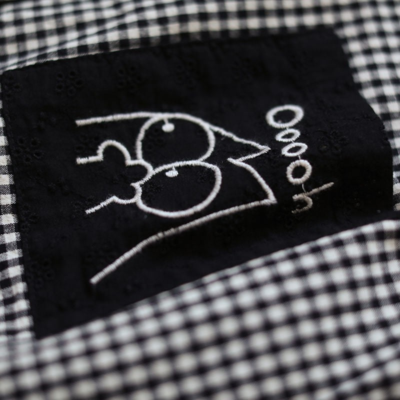 Vintage Plaid Cartoon Embroidery Oversized Female Shirt - Women's Casual Shirt in New 2023 Korean Style