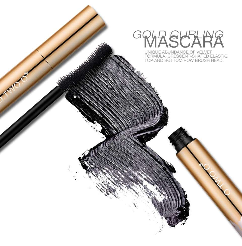 3D Mascara Lengthening Black Lash Eyelash Extension Eye Lashes Brush Beauty Makeup Long-wearing Gold Color O.TWO.O Mascara
