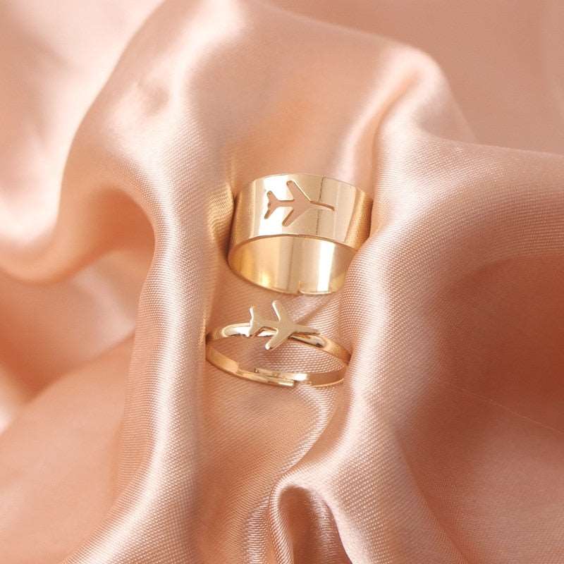 Butterfly Rings For Women Men Lover Couple Ring Set Silver gold Color