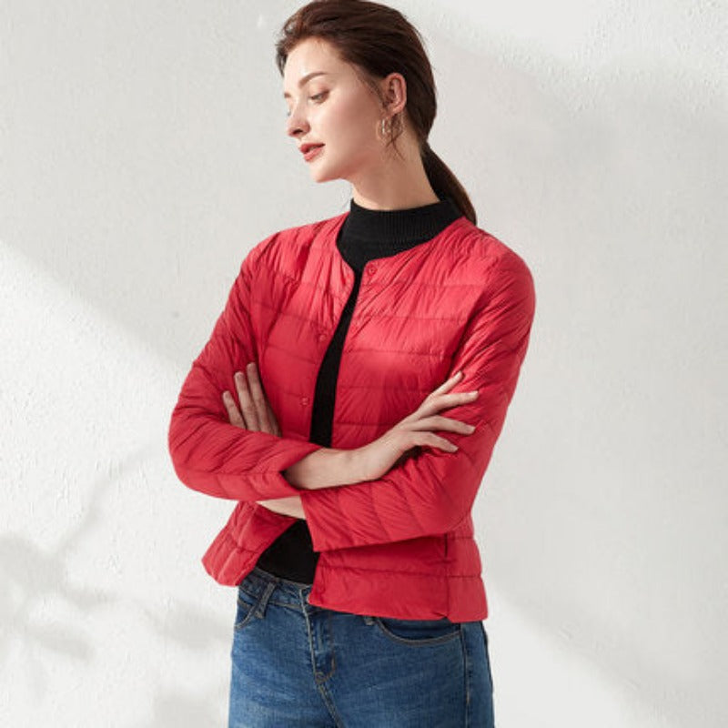 Woman's Ultra-Light Down Jacket Portable Parka, Matte Fabric, Casual Duck Down Coat