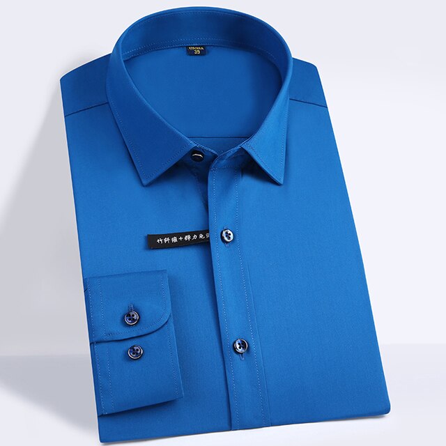 Men's Regular-fit Long Sleeve Stretch Easy Care Shirt Formal Business Office/Working Wear