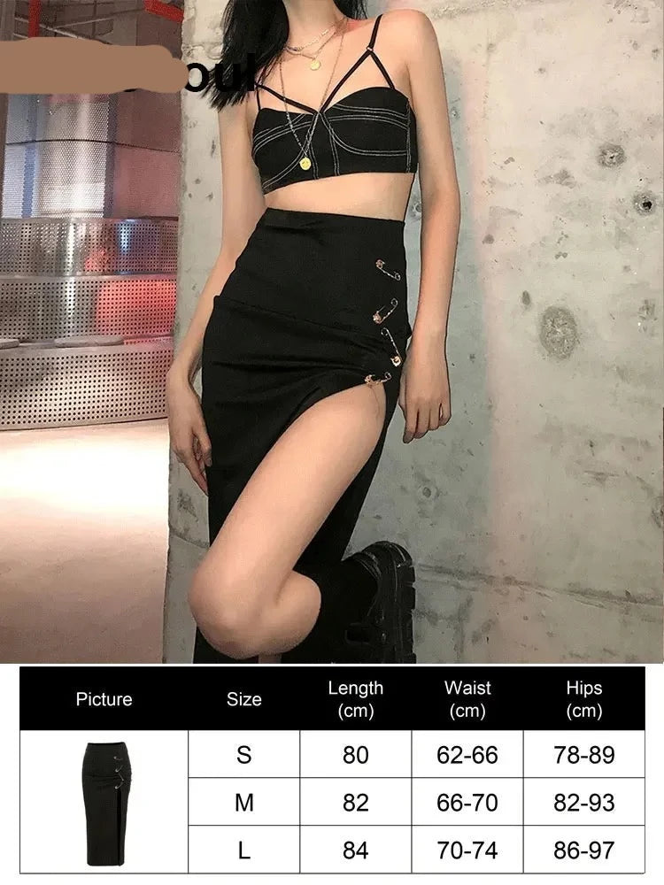 Gothic Mini Skirts Black High Waist Women Skirt 2023 New Y2k Style Harajuku Punk Goth Dark Grunge Streetwear Female Clothes