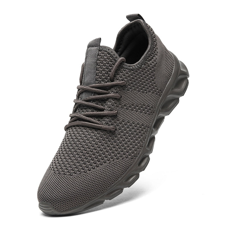 Mesh White Sneakers, Black Running Shoes - Athletic Tennis Shoes for Outdoor Jogging