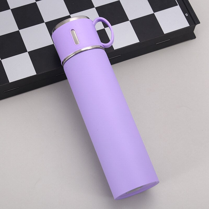 3 In 1 set of Thermos Mug Leak_Proof Travel Thermo Cup for Tea Water Coffee 500ML Gift Set