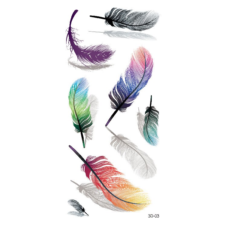 Waterproof Temporary Tattoo Sticker Butterfly Flower Rose 3D Scorpion Halloween Spider Body Art Arm Fake Tattoo Women