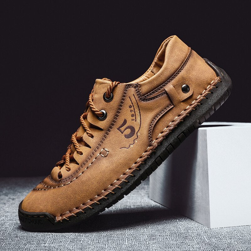 Handmade Leather Men's Casual Shoes Winter Men's Loafers with Fur,