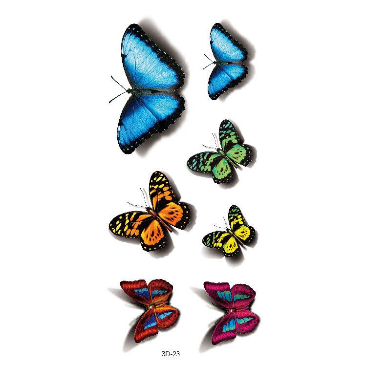 Waterproof Temporary Tattoo Sticker Butterfly Flower Rose 3D Scorpion Halloween Spider Body Art Arm Fake Tattoo Women