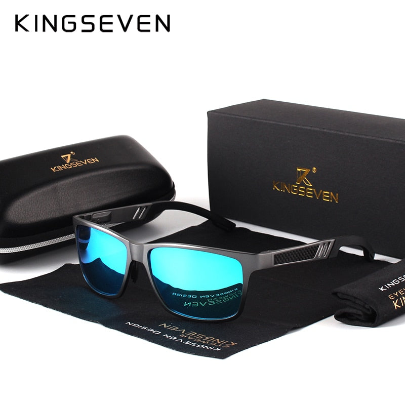 KINGSEVEN Men Polarized Sunglasses For Men Aluminum Magnesium Sun Glasses Driving Glasses Rectangle Shades For Men Oculos masculino Male