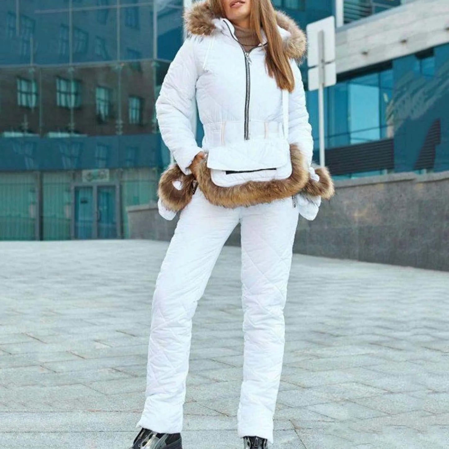 Winter Adventure Awaits Stay Warm and Stylish with Our Women's Hooded Ski Jumpsuit – Your Perfect Companion for Outdoor Sports
