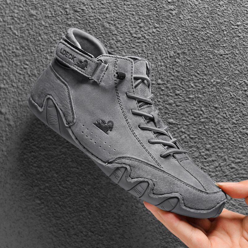 Men's Winter Casual Boots: Waterproof Motorcycle Shoes, High-Top Sneakers, Luxury Footwear