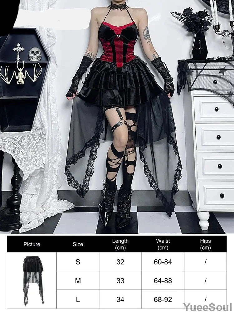 Gothic Mini Skirts Black High Waist Women Skirt 2023 New Y2k Style Harajuku Punk Goth Dark Grunge Streetwear Female Clothes
