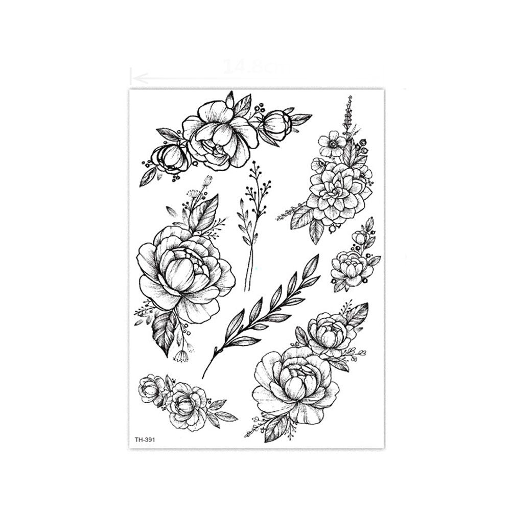 3D Water Transfer Sticker Body Tattoo Sticker Waterproof Temporary Decal Leg Body Art Tattoo Flower Removable Cover Scar