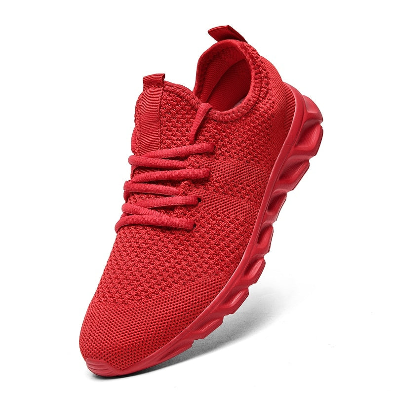 Mesh White Sneakers, Black Running Shoes - Athletic Tennis Shoes for Outdoor Jogging