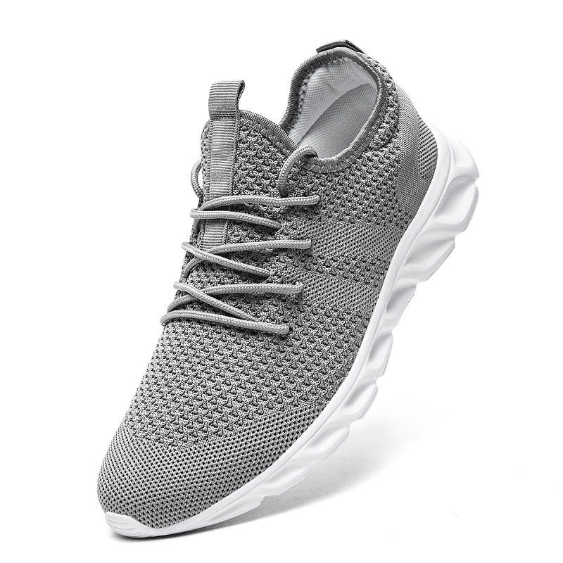 Mesh White Sneakers, Black Running Shoes - Athletic Tennis Shoes for Outdoor Jogging