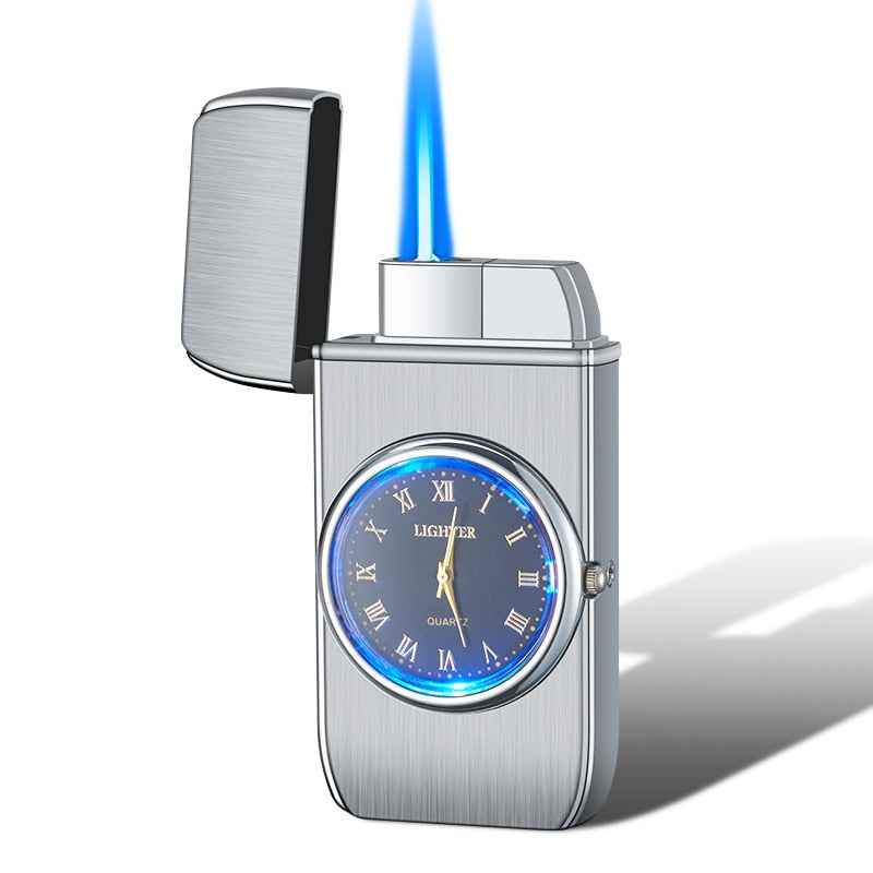 Windproof Butane Gas Lighters Turbo Lighters Unusual Lighters Metal Watch Lighters Men's Gadget Gift Cigarette Cigar Lighters