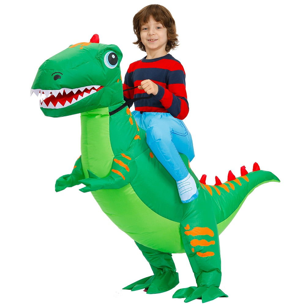 Kids T-Rex Dinosaur Inflatable Costume Child Anime Purim Halloween Christmas Party Cosplay Costumes Dress Suit for Boys Girls