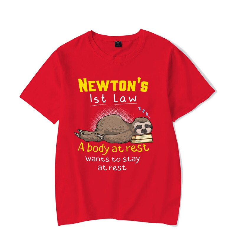Summer Outfits Men Streetwear Funny Physics Joke Sloth 3D Print T-shirt Clothes Black Male T-shirts Mens Unisex T Shirt