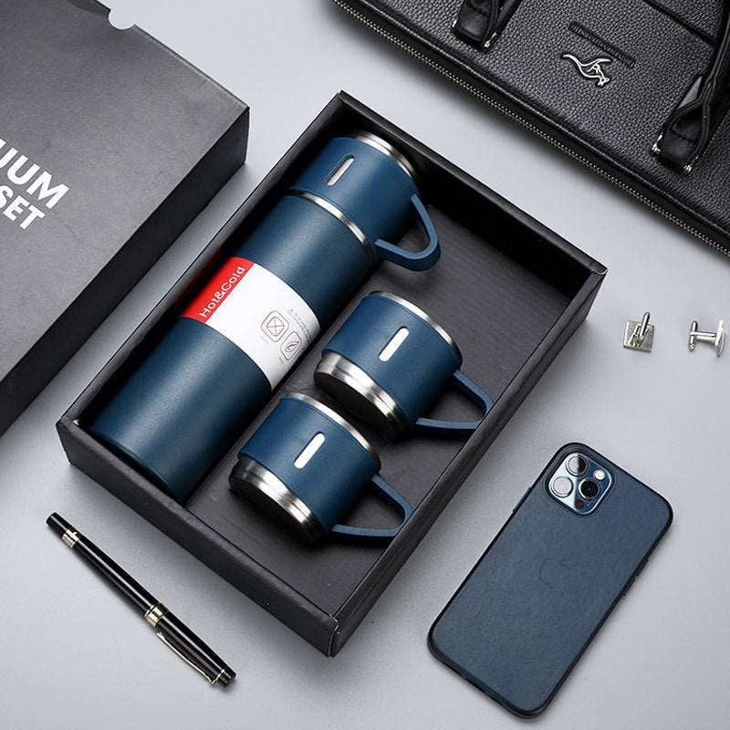 3 In 1 set of Thermos Mug Leak_Proof Travel Thermo Cup for Tea Water Coffee 500ML Gift Set