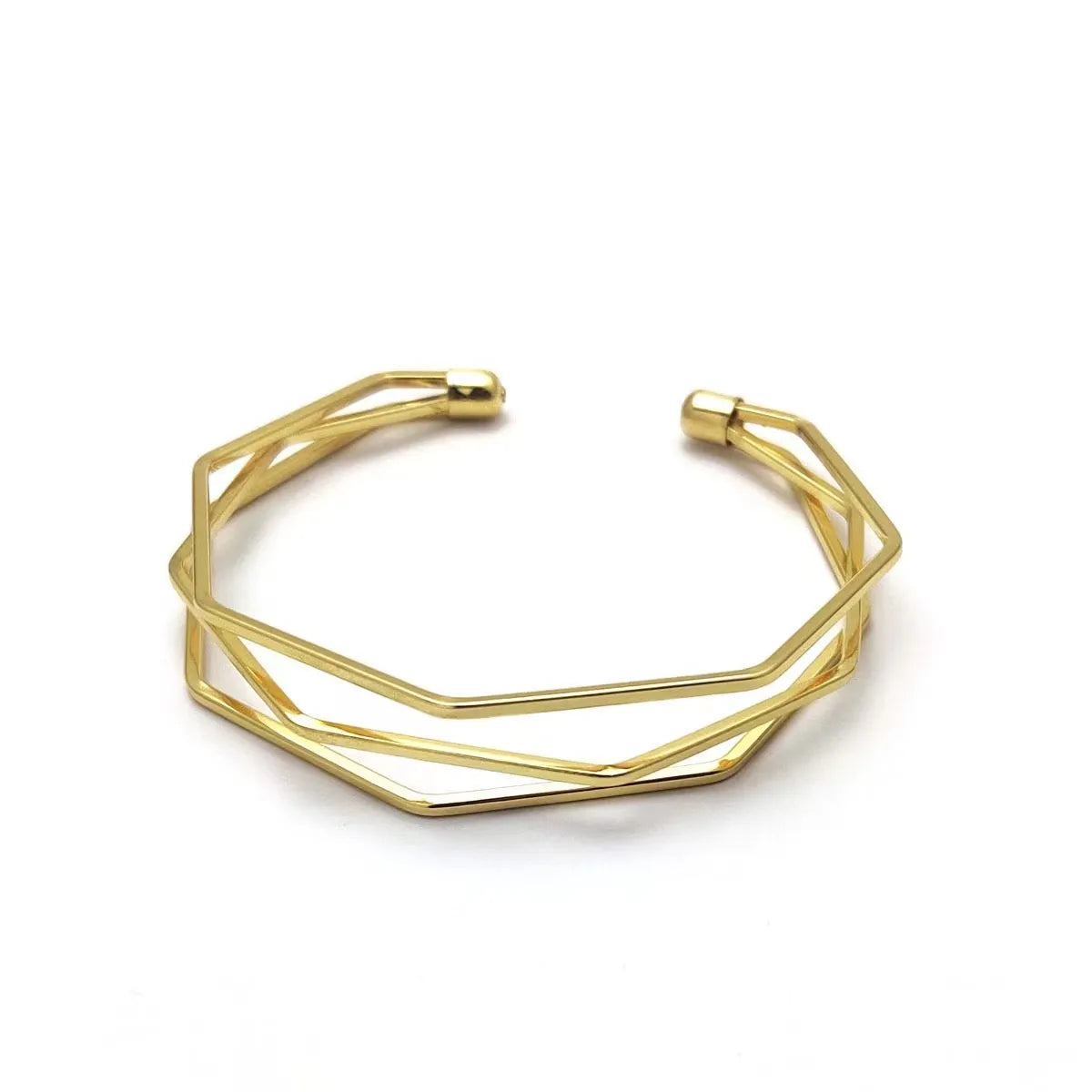 Boho Wide Line Cuff Open Bracelet - New, Punk, Cool Psycho Shiny Ring Bracelet