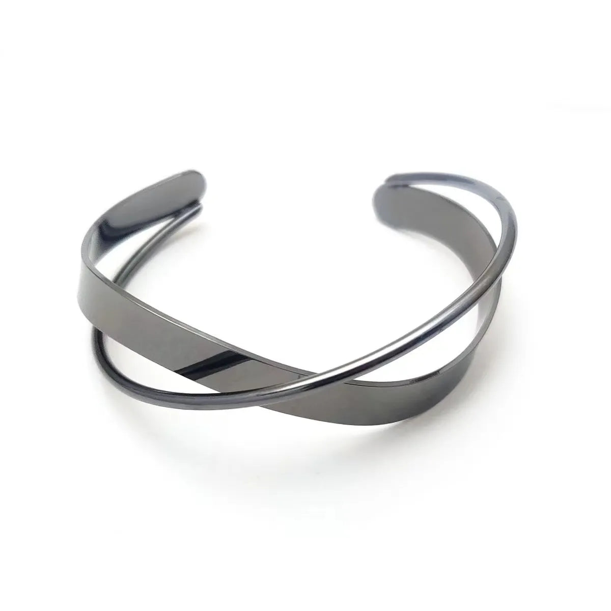Boho Wide Line Cuff Open Bracelet - New, Punk, Cool Psycho Shiny Ring Bracelet
