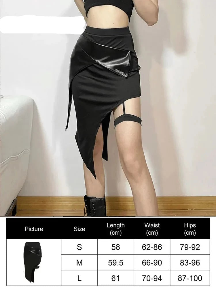 Gothic Mini Skirts Black High Waist Women Skirt 2023 New Y2k Style Harajuku Punk Goth Dark Grunge Streetwear Female Clothes