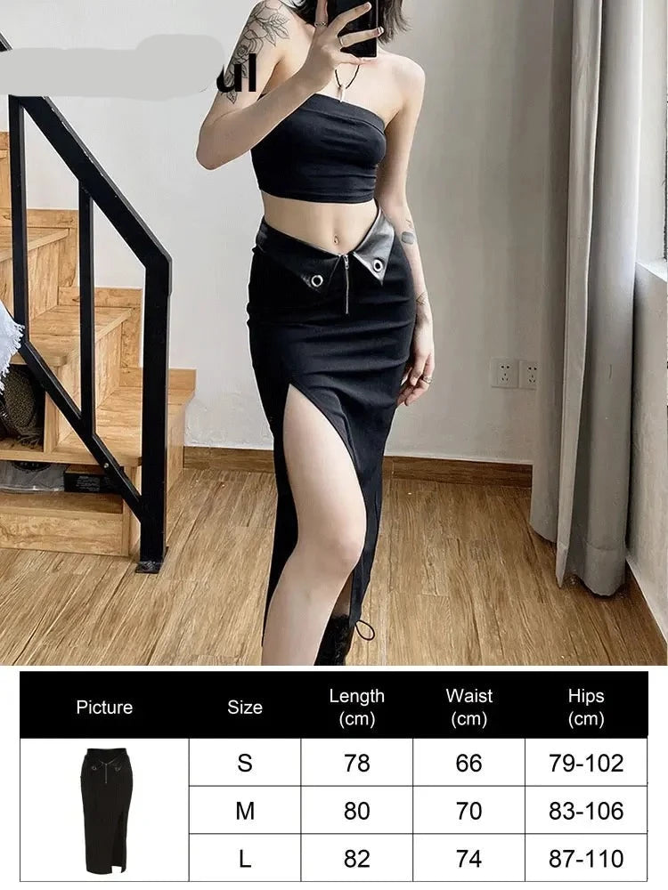 Gothic Mini Skirts Black High Waist Women Skirt 2023 New Y2k Style Harajuku Punk Goth Dark Grunge Streetwear Female Clothes