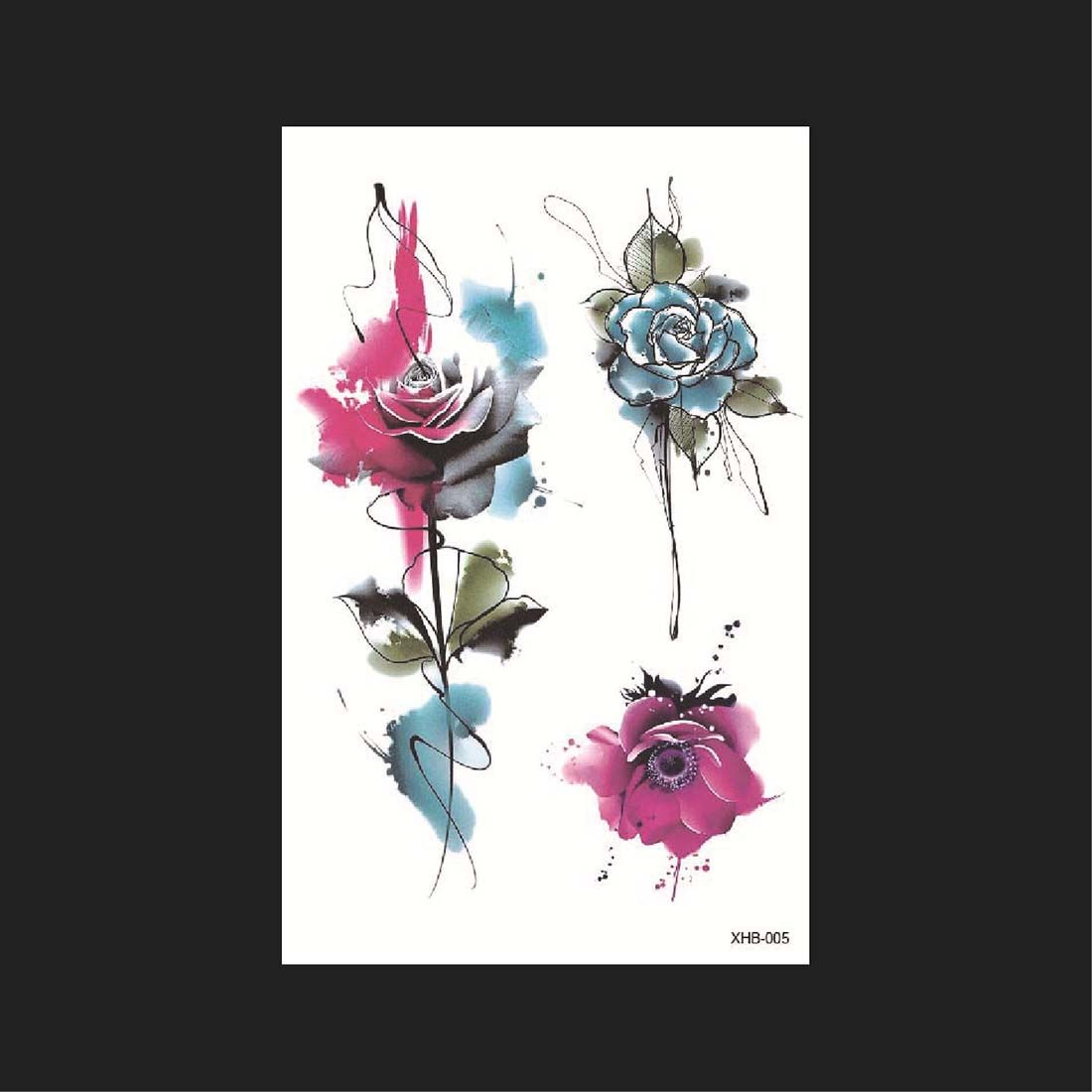 3D Water Transfer Sticker Body Tattoo Sticker Waterproof Temporary Decal Leg Body Art Tattoo Flower Removable Cover Scar