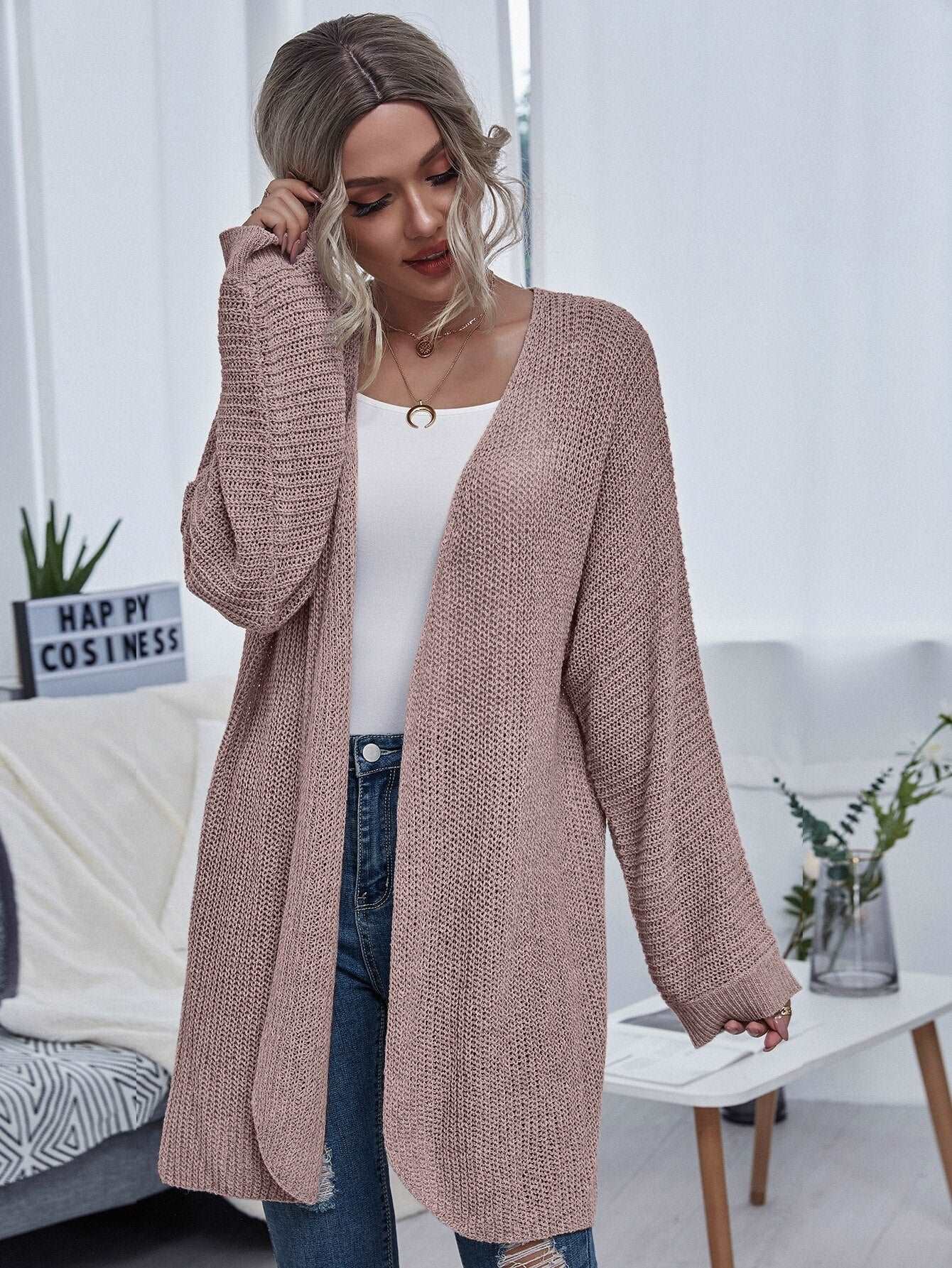 2023 Autumn Knit Sweater Women Harajuku Loose Retro Korean Cardigan - Warm, Long, Simple, College Casual Outwears