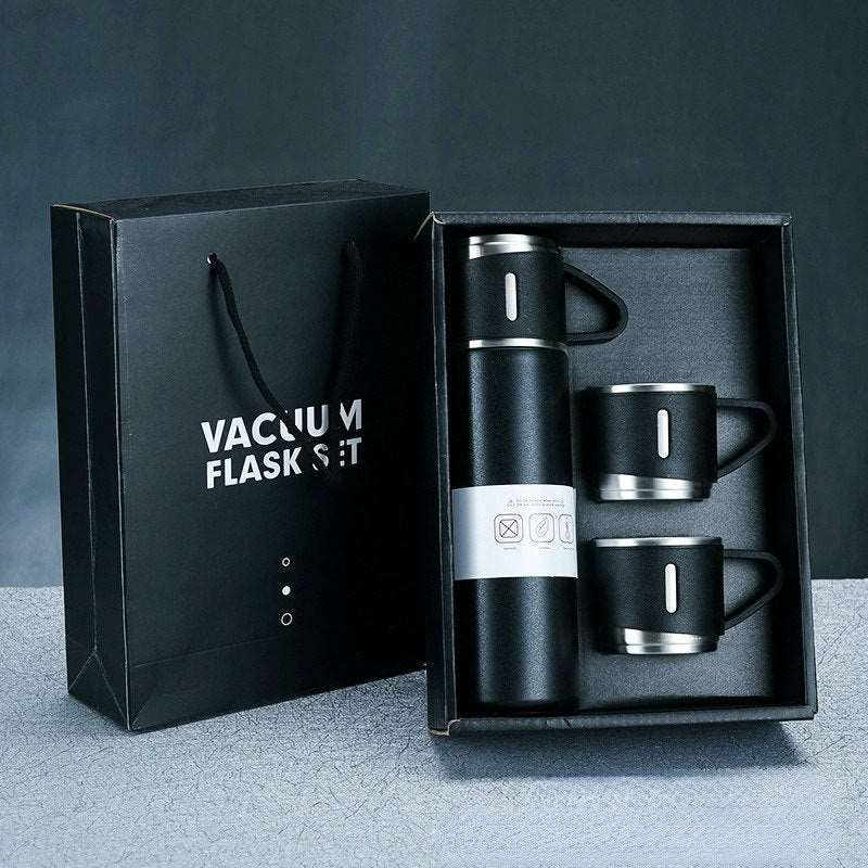 3 In 1 set of Thermos Mug Leak_Proof Travel Thermo Cup for Tea Water Coffee 500ML Gift Set
