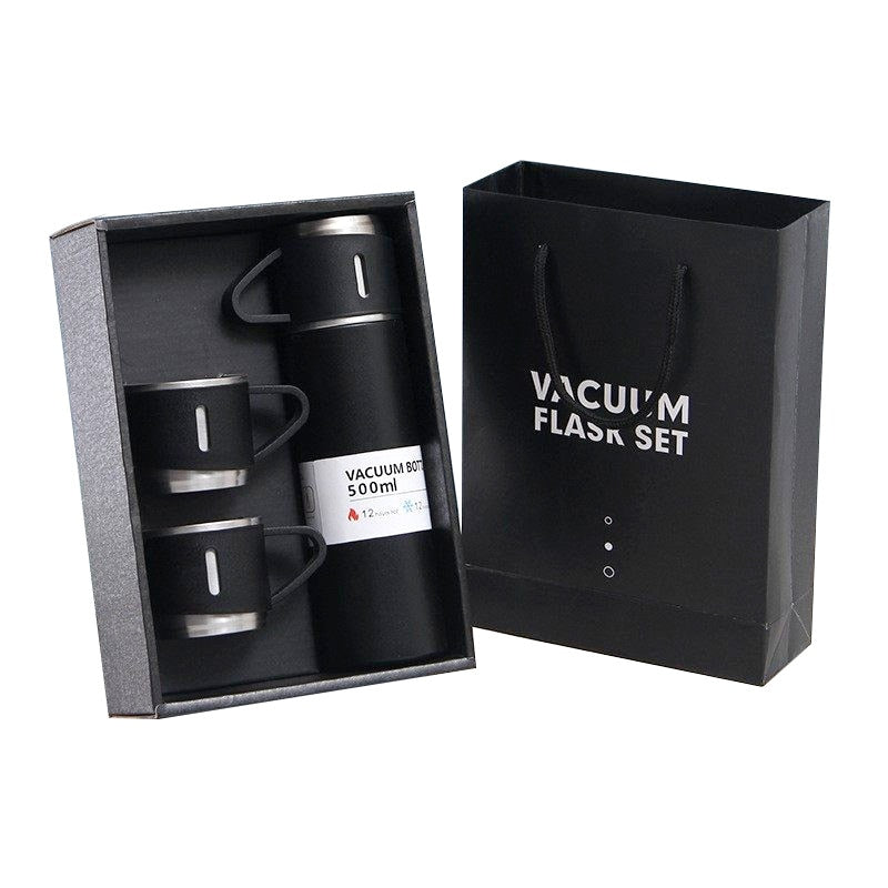 3 In 1 set of Thermos Mug Leak_Proof Travel Thermo Cup for Tea Water Coffee 500ML Gift Set