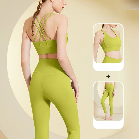 2Pcs Seamless activewear Yoga Set Gym Fitness Clothing Women Suits Sports Bra Crop Top Workout Leggings Sportswear Female