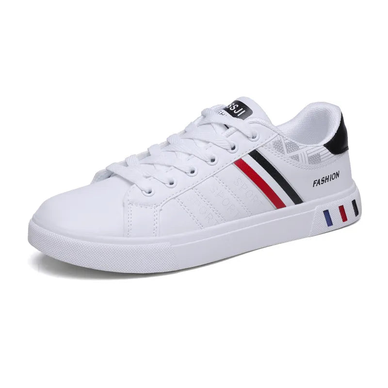 Men's White Vulcanized Sneakers Cheap, Flat, Comfortable Shoes for Autumn and Spring 2024 - Sapatenis Masculine, Chaussures for Boys