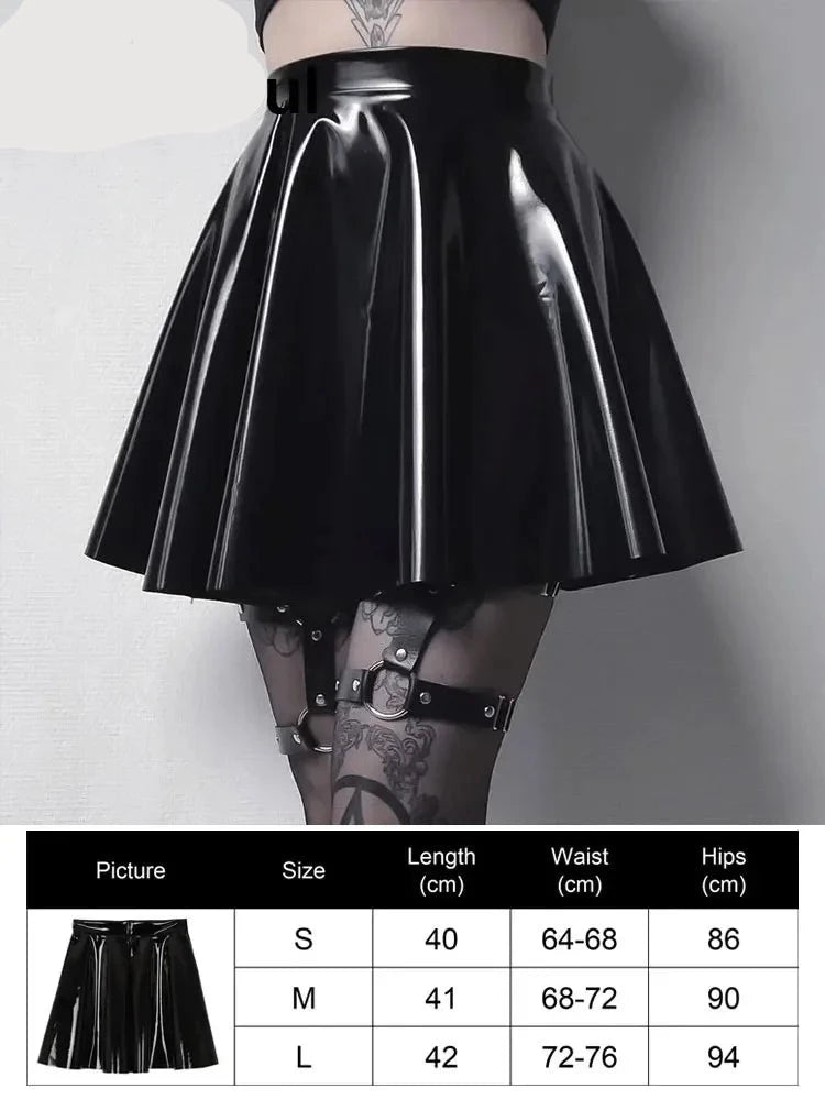 Black High Waist Women Skirt 2023 New Y2k Style Harajuku Punk Goth Dark Grunge Streetwear Female Clothe