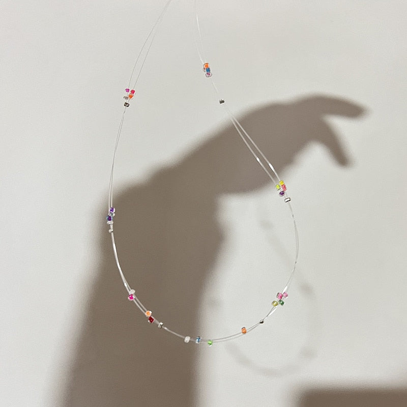 Mermaid's Tears Necklace Ocean Sea Invisible Transparent chain Fishing Line Short Chain Beach Pendants Transparent Necklaces