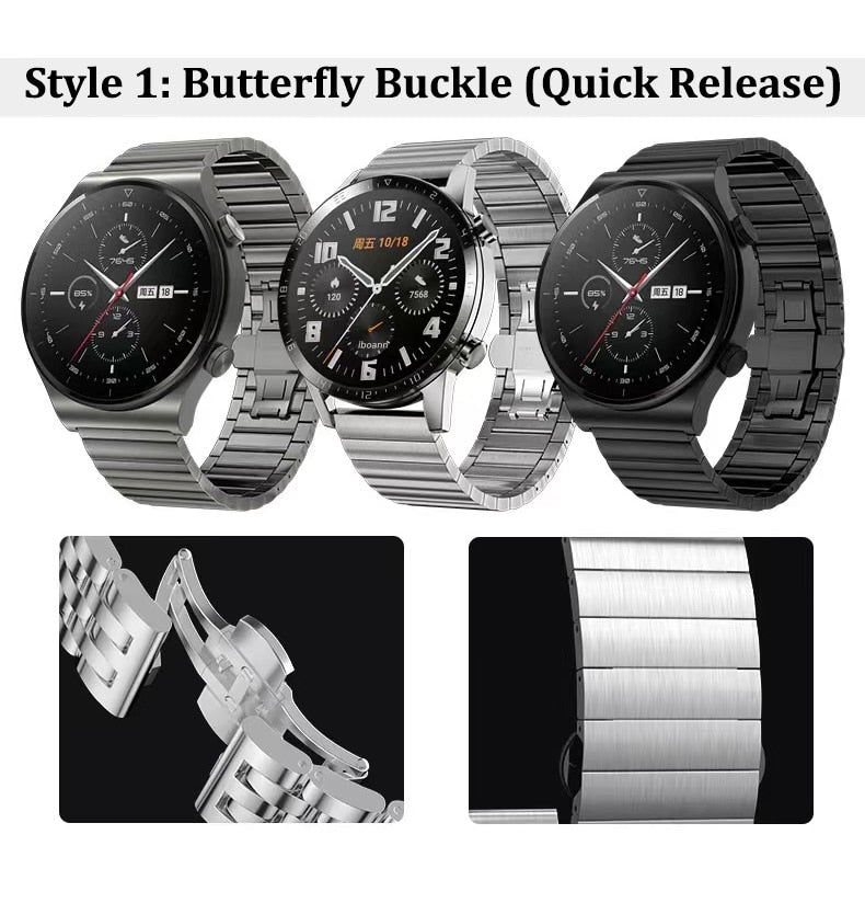 Luxury Stainless Steel Band for Samsung Galaxy Watch 5pro 40/44mm Watch 4 42/46mm for Huawei GT2 3 pro Strap for Seiko Bracelet