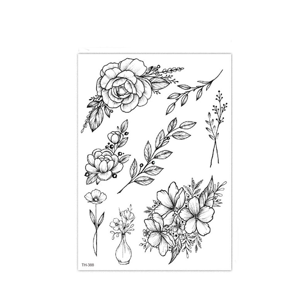 3D Water Transfer Sticker Body Tattoo Sticker Waterproof Temporary Decal Leg Body Art Tattoo Flower Removable Cover Scar