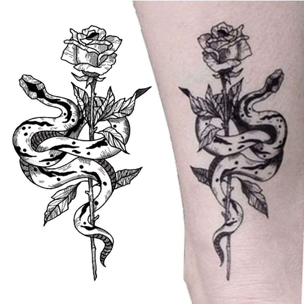 1Sheet 3D Water Transfer Sticker Body Tattoo Sticker Waterproof Temporary Decal Leg Body Art Tattoo Flower Removable Cover Scar