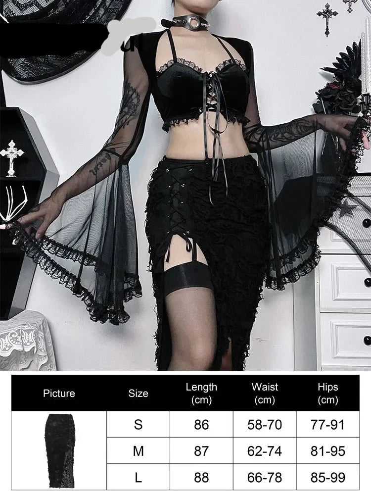 Gothic Mini Skirts Black High Waist Women Skirt 2023 New Y2k Style Harajuku Punk Goth Dark Grunge Streetwear Female Clothes