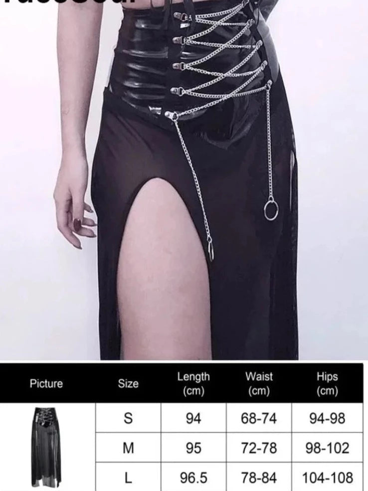 Gothic Mini Skirts Black High Waist Women Skirt