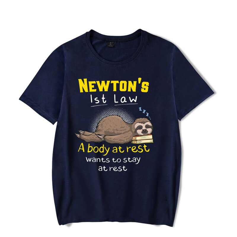 Summer Outfits Men Streetwear Funny Physics Joke Sloth 3D Print T-shirt Clothes Black Male T-shirts Mens Unisex T Shirt