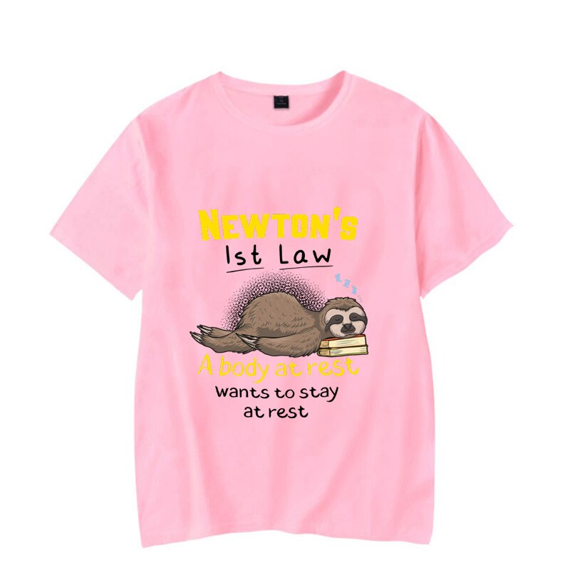 Summer Outfits Men Streetwear Funny Physics Joke Sloth 3D Print T-shirt Clothes Black Male T-shirts Mens Unisex T Shirt