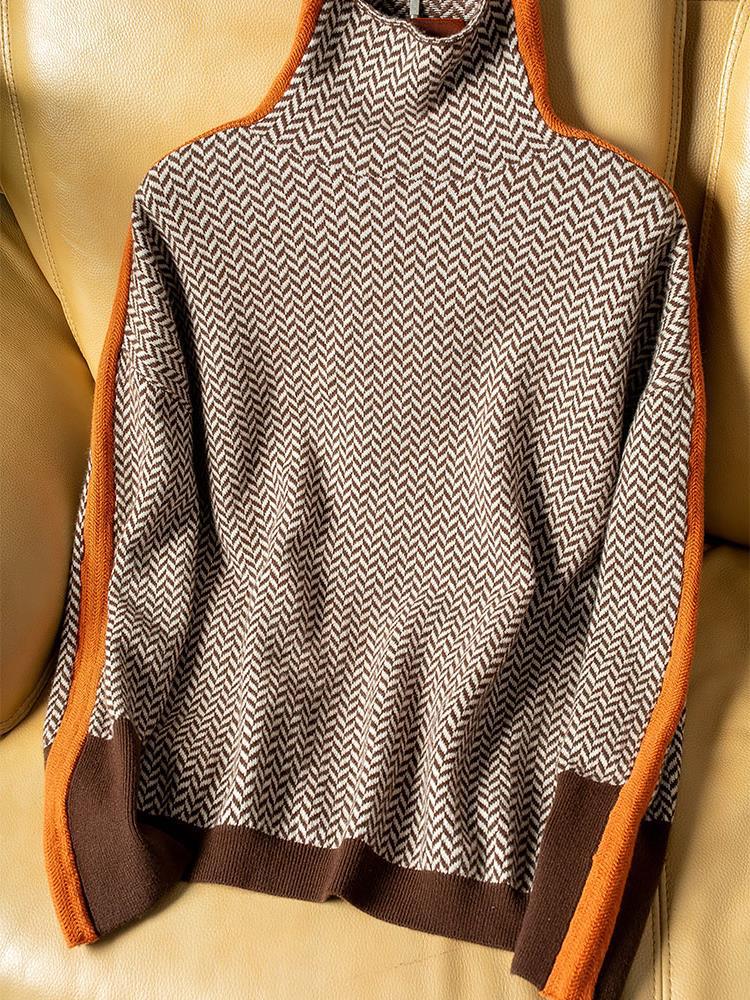 Fashion Korean Knitted Sweaters for Women - Pullover Sweater, Female Turtleneck Knitwear Tops, and Knit Jumpers for Women
