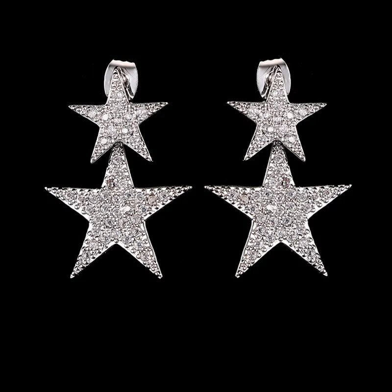 Luxury Trendy Marquise Flower Full Mirco Paved Crystal Zircon Naija Wedding Drop Earring