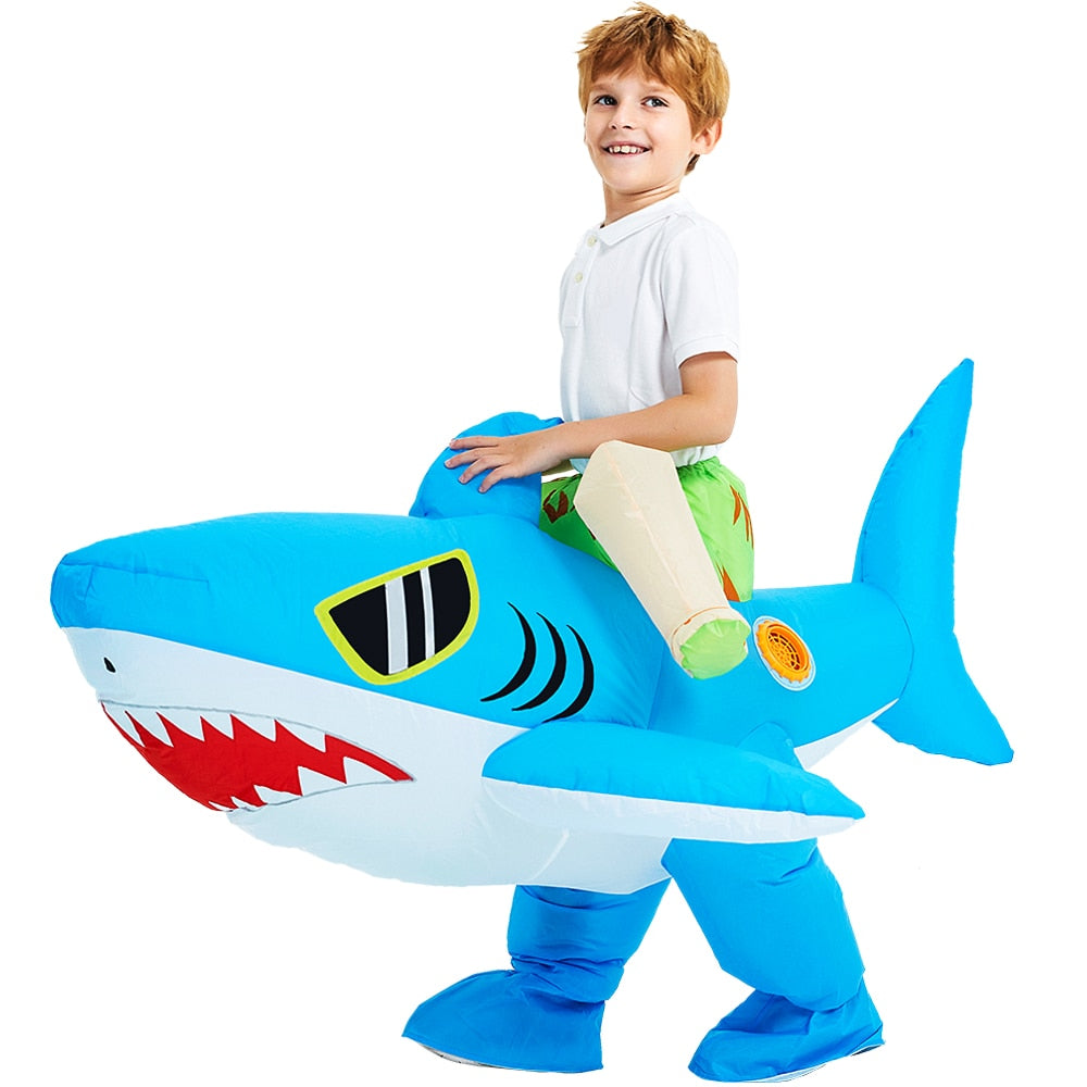 Kids T-Rex Dinosaur Inflatable Costume Child Anime Purim Halloween Christmas Party Cosplay Costumes Dress Suit for Boys Girls