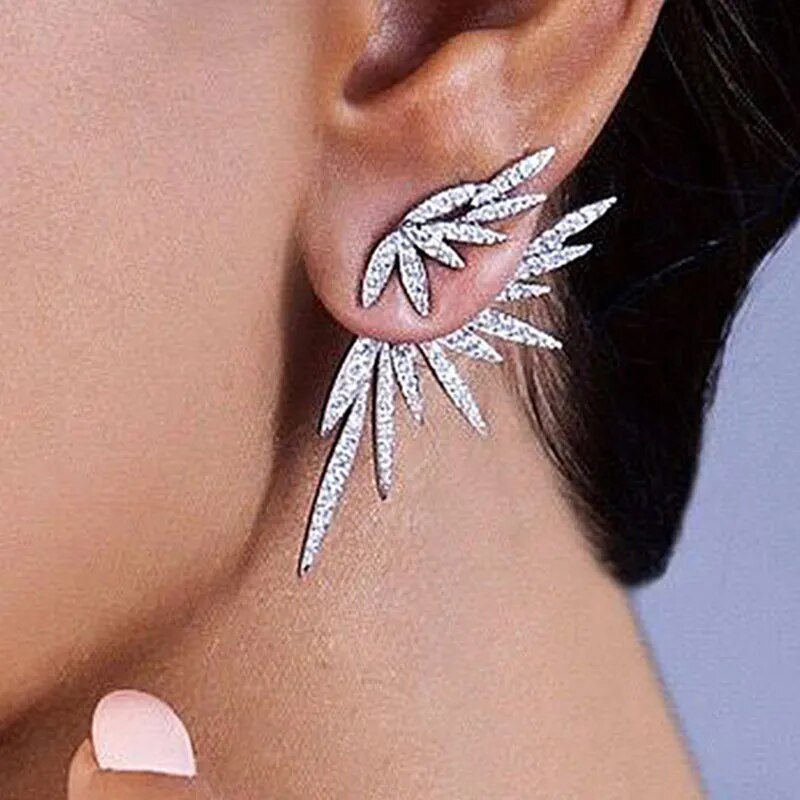 Luxury Trendy Marquise Flower Full Mirco Paved Crystal Zircon Naija Wedding Drop Earring